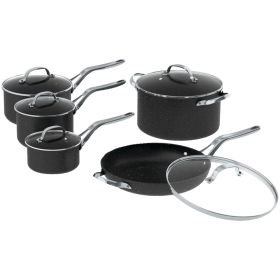 THE ROCK by Starfrit 060319-001-0000 THE ROCK(TM) by Starfrit 10-Piece Cookware Set with Stainless Steel Handles